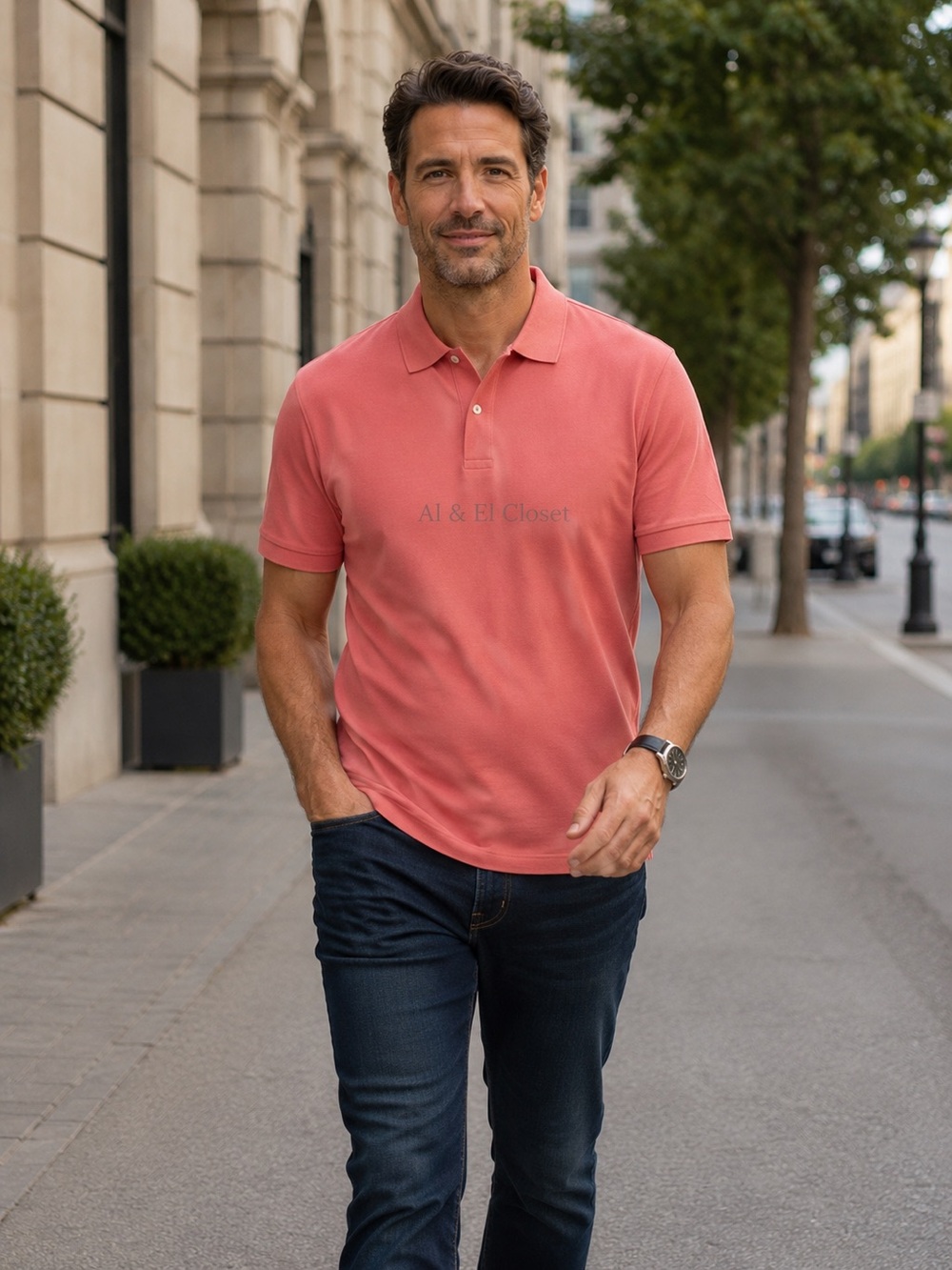 Jos. A. Bank Men’s 4XLT Coral Polo Shirt Tailored Fit 100% Cotton NWT